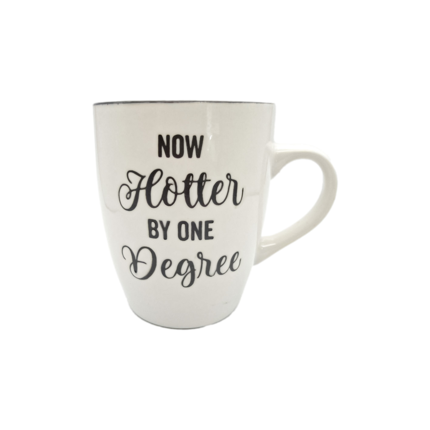 now hotter by one degree mug