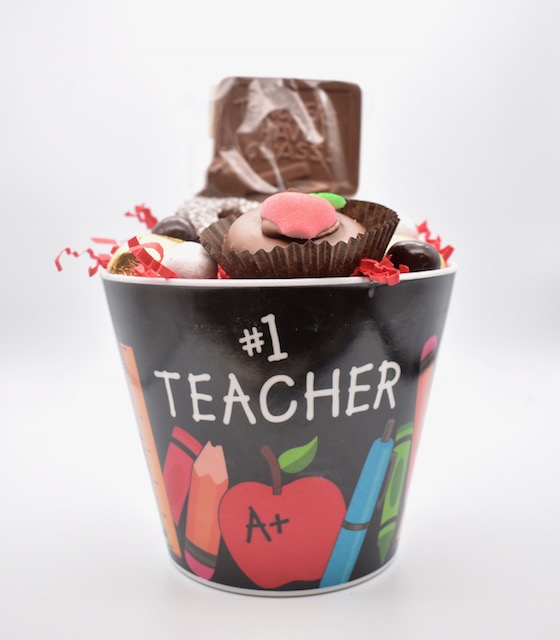 #1 teacher bucket front