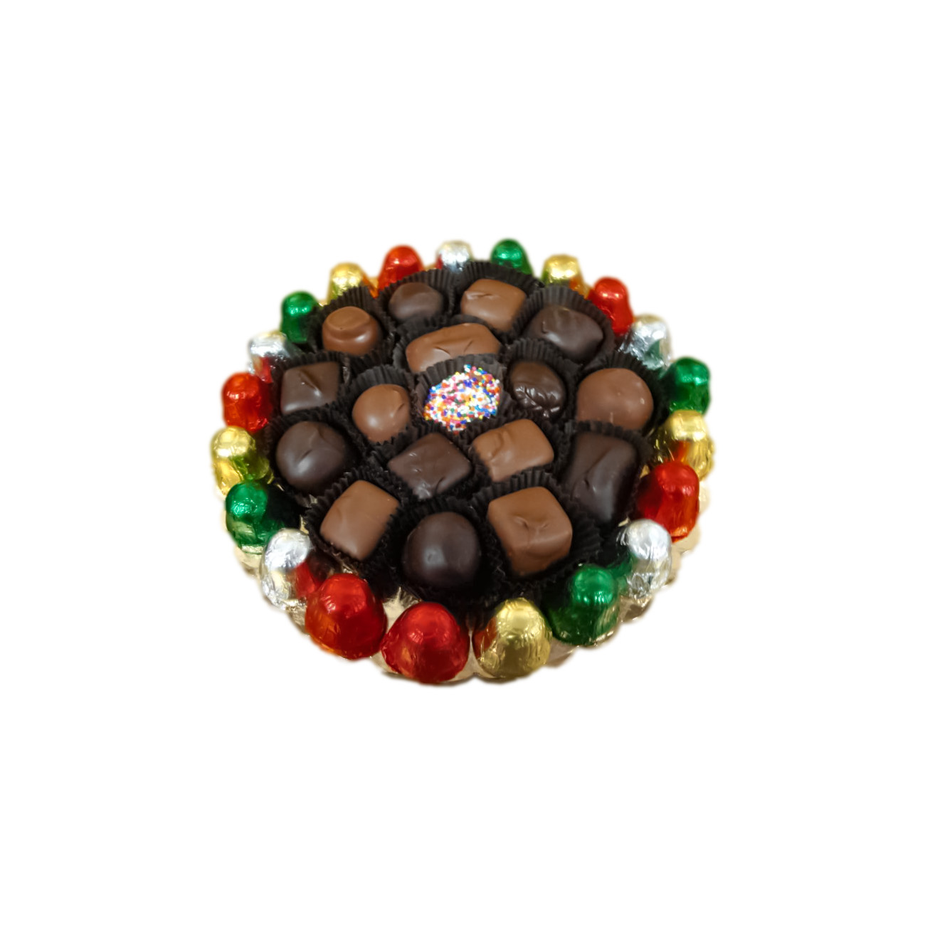 christmas tray decorated with bells