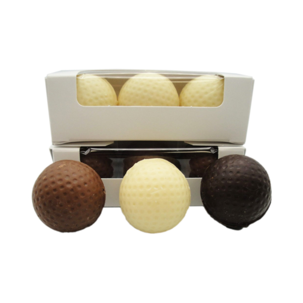 sleeve of chocolate golf balls